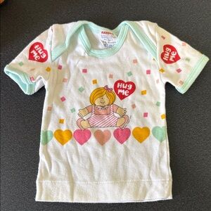 'Hug Me' Short Sleeve Kids Tee - White with Mint Trim